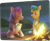 Size: 1296x1050 | Tagged: safe, screencap, hitch trailblazer, sunny starscout, earth pony, pony, g5, my little pony: a new adventure, my little pony: a new generation, 3d, book, campfire, cropped, duo, duo male and female, female, fire, male, mare, scan, stallion