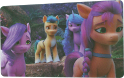 Size: 1428x905 | Tagged: safe, screencap, hitch trailblazer, izzy moonbow, pipp petals, sunny starscout, earth pony, pegasus, pony, unicorn, g5, my little pony: a new generation, spoiler:my little pony: a new generation, 3d, a new adventure, book, cropped, female, male, mare, sad, scan, stallion