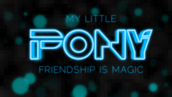 Size: 1920x1080 | Tagged: safe, artist:ikonradx, my little pony logo, neon, no pony, title drop, tron legacy