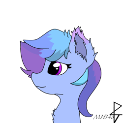 Size: 1000x1000 | Tagged: safe, artist:mh148, oc, oc only, oc:crystal cloud, crystal pony, pony, bust, chest fluff, ear fluff, simple background, solo, transparent background