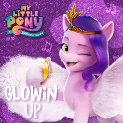 Size: 3464x3464 | Tagged: safe, edit, pipp petals, pegasus, pony, g5, my little pony: a new generation, album cover, female, glowin' up, high res, photo