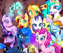 Size: 1400x1180 | Tagged: safe, artist:thecringelqrd, artist:timur328, applejack, fluttershy, pinkie pie, princess celestia, princess luna, rainbow dash, rarity, starlight glimmer, sunset shimmer, twilight sparkle, g4, mane six