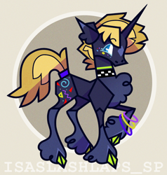Size: 1280x1346 | Tagged: safe, artist:laps-sp, oc, oc only, pony, unicorn, chest fluff, cloven hooves, solo