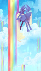 Size: 1280x2239 | Tagged: safe, artist:laps-sp, oc, oc only, pegasus, pony, cloud, rainbow waterfall, solo