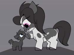 Size: 1762x1312 | Tagged: safe, artist:luxsimx, oc, oc only, oc:inkenel, oc:oretha, earth pony, pony, boop, earth pony oc, eye clipping through hair, looking at each other, macro, micro, size difference, smiling, smiling at each other