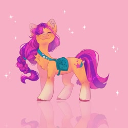 Size: 1080x1080 | Tagged: safe, artist:akiiichaos, sunny starscout, earth pony, pony, g5, my little pony: a new generation, spoiler:my little pony: a new generation, bag, eyes closed, female, mare, saddle bag, solo