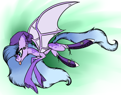 Size: 2767x2167 | Tagged: safe, artist:beamybutt, oc, oc only, bat pony, pony, :p, abstract background, bat pony oc, bat wings, beanie, converse, ear fluff, flying, hat, high res, hoof fluff, male, shoes, solo, stallion, tongue out, wings