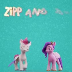Size: 520x520 | Tagged: safe, screencap, pipp petals, twilight sparkle, zipp storm, pegasus, pony, g5, my little pony: a new generation, official, spoiler:my little pony: a new generation, 3d, animated, captain obvious, cartoon physics, facebook, female, gif, hammerspace, hammerspace wings, mare, no shit sherlock, royal sisters (g5), siblings, sisters, yes