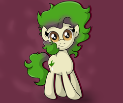 Size: 3165x2648 | Tagged: safe, artist:background basset, oc, oc only, oc:ronda radish, earth pony, food pony, pony, food, high res, looking at you, ponified, radish, simple background, solo
