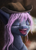 Size: 2341x3269 | Tagged: safe, alternate version, artist:gliconcraft, oc, oc only, oc:peachbloom everbreeze, pony, eyes closed, hat, high res, mawshot, open mouth, smiling, teeth, tongue out