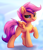 Size: 2303x2707 | Tagged: safe, artist:megabait, scootaloo, pegasus, pony, g4, blank flank, chest fluff, cloud, cute, cutealoo, female, filly, high res, raised hoof, simple background, sky, solo, wings