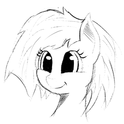 Size: 2000x2000 | Tagged: safe, artist:sunattic, oc, oc only, pony, happy, high res, sketch, smiling, solo
