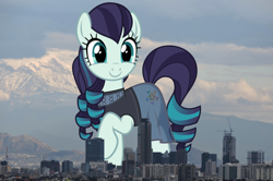 Size: 2406x1594 | Tagged: safe, artist:cheezedoodle96, artist:thegiantponyfan, edit, coloratura, earth pony, pony, g4, female, giant pony, giant/macro earth pony, giantess, highrise ponies, irl, macro, mare, mega giant, mexico, mexico city, photo, ponies in real life