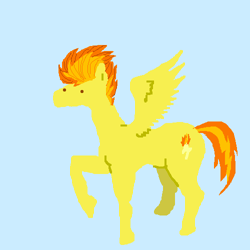 Size: 500x500 | Tagged: safe, artist:askpinkiepieandfriends, spitfire, pegasus, pony, g4, blue background, female, mare, simple background, solo