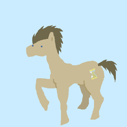 Size: 500x500 | Tagged: safe, artist:askpinkiepieandfriends, doctor whooves, time turner, earth pony, pony, g4, blue background, male, raised hoof, simple background, solo, stallion