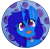 Size: 1219x1197 | Tagged: safe, alternate character, alternate version, artist:rokosmith26, oc, oc only, oc:delly, pony, unicorn, :p, blue background, blueberry, bust, cheek fluff, collar, commission, cute, ear fluff, female, food, horn, long hair, long mane, looking at you, mare, pink eyes, simple background, smiling, solo, tongue out, unicorn oc, ych result