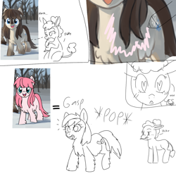 Size: 1280x1280 | Tagged: safe, artist:marbo, artist:xleadmarex, edit, oc, oc only, oc:fluffle puff, oc:frosty flakes, earth pony, pony, yakutian horse, belly fluff, comic, recolor, redesign, snow, snow mare