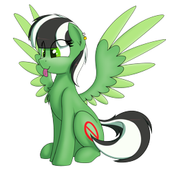 Size: 1700x1700 | Tagged: safe, artist:ponynamedmixtape, oc, oc only, oc:viridescent wings, pegasus, pony, :p, piercing, simple background, solo, tongue out, tongue piercing, transparent background
