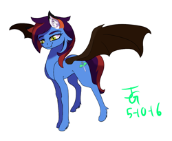 Size: 800x655 | Tagged: safe, artist:joan-grace, oc, oc only, bat pony, pony, bat pony oc, bat wings, ear fluff, female, mare, signature, simple background, solo, white background, wings