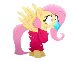 Size: 858x717 | Tagged: safe, derpibooru exclusive, edit, edited screencap, screencap, fluttershy, pegasus, pony, g4, my little pony: the movie, background removed, female, gem, ribbon, simple background, solo, transparent background