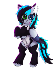 Size: 2764x3590 | Tagged: safe, artist:bladewing, oc, oc only, oc:neomi, pegasus, pony, :p, bipedal, cute, ear fluff, feathered fetlocks, female, folded wings, heterochromia, high res, looking at you, mare, markings, pubic fluff, simple background, smiling, smiling at you, solo, standing, tongue out, transparent background, wings