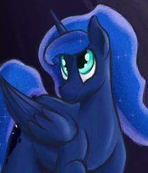 Size: 1286x1500 | Tagged: safe, artist:ahorseofcourse, princess luna, alicorn, pony, g4, female, looking up, mare, solo