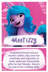 Size: 720x1072 | Tagged: safe, izzy moonbow, pony, unicorn, g5, amazon.com, female, looking at you, mare, open mouth, open smile, smiling, smiling at you, solo