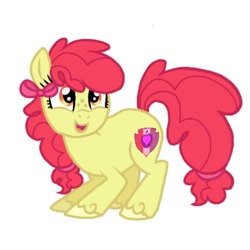 Size: 768x768 | Tagged: safe, artist:fantagekittengirl, apple bloom, earth pony, pony, g4, alternate hairstyle, female, mare, older, older apple bloom, simple background, solo, white background