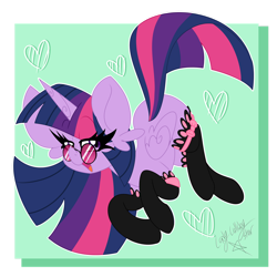 Size: 1280x1280 | Tagged: safe, artist:ladylullabystar, twilight sparkle, alicorn, pony, g4, clothes, glasses, open mouth, simple background, socks, stockings, sunglasses, thigh highs, transparent background, twilight sparkle (alicorn)