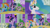 Size: 1280x720 | Tagged: safe, edit, edited screencap, editor:quoterific, screencap, fluttershy, princess celestia, rainbow dash, spike, twilight sparkle, alicorn, dragon, pegasus, pony, unicorn, g4, season 1, the best night ever, clothes, crown, dress, female, gala dress, jewelry, male, mare, messy mane, night, open mouth, regalia, smiling, unicorn twilight