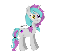 Size: 3293x3000 | Tagged: safe, artist:wrath-marionphauna, oc, oc only, oc:luz, pony, unicorn, heterochromia, high res, pigtails, ponylatino, simple background, smiling, solo, transparent background