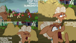 Size: 1280x720 | Tagged: safe, edit, edited screencap, editor:quoterific, screencap, burdock hooffield, greenhoof hooffield, hilly hooffield, ma hooffield, earth pony, pony, g4, season 5, the hooffields and mccolts, female, floppy ears, hooffield family, mare, open mouth