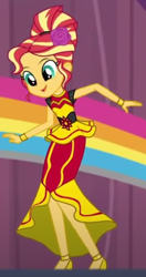 Size: 276x521 | Tagged: safe, screencap, sunset shimmer, dance magic, equestria girls, equestria girls specials, g4, cropped, female, flamenco dress, solo, sunset shimmer flamenco dress