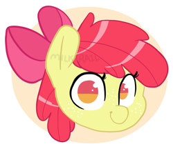 Size: 886x777 | Tagged: safe, artist:milktrail, apple bloom, earth pony, pony, g4, bust, female, filly, head only, portrait, solo