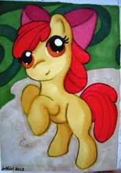 Size: 432x612 | Tagged: safe, artist:jenkiwi, apple bloom, earth pony, pony, g4, female, filly, solo