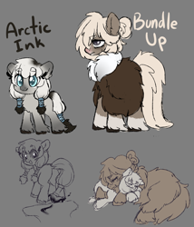 Size: 3429x4000 | Tagged: safe, artist:anonymous, oc, oc only, oc:arctic ink, oc:bundle up, pony, yakutian horse, cuddling, snow mare