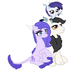 Size: 2449x2449 | Tagged: safe, artist:mlpartblossom, oc, oc:crystal clarity, oc:identity, oc:prince illusion, dracony, hybrid, kilalaverse, draconequus hybrid, family, female, high res, interspecies offspring, male, mare, mismatched horns, oc x oc, offspring, offspring shipping, offspring's offspring, parent:discord, parent:oc:crystal clarity, parent:oc:prince illusion, parent:princess celestia, parent:rarity, parent:spike, parents:dislestia, parents:oc x oc, parents:sparity, pony hat, shipping, simple background, stallion, straight, transparent background