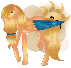 Size: 2000x1920 | Tagged: safe, artist:aonairfaol, oc, oc only, pegasus, pony, female, mare, raised hoof, simple background, smiling, solo, transparent background, two toned wings, underhoof, wings