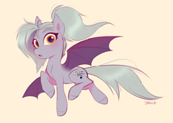 Size: 3184x2265 | Tagged: safe, artist:imalou, oc, oc only, bat pony, pony, flying, high res, looking at you, solo, spread wings, wings