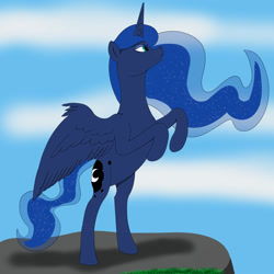 Size: 2000x2000 | Tagged: safe, artist:lord atlantean, princess luna, alicorn, pony, g4, bipedal, female, high res, mare, solo