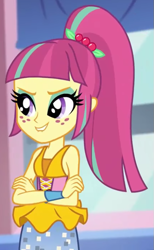 Size: 437x709 | Tagged: safe, screencap, sour sweet, dance magic, equestria girls, equestria girls specials, g4, cropped, disco dress, sleeveless, solo