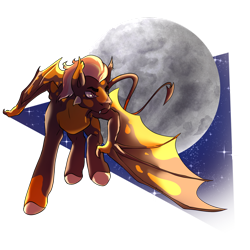 Size: 1280x1280 | Tagged: safe, artist:paisleyperson, oc, oc only, bat pony, pony, male, moon, simple background, solo, stallion, transparent background