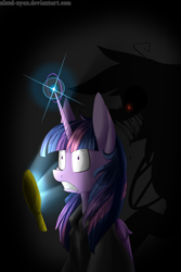 Size: 1000x1500 | Tagged: safe, artist:gnidagovnida, twilight sparkle, alicorn, pony, g4, creepy, shadow, shrunken pupils, twilight sparkle (alicorn)