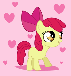 Size: 854x910 | Tagged: safe, artist:greenmarta, apple bloom, earth pony, pony, g4, female, filly, heart, solo