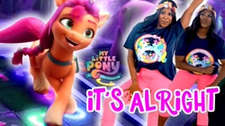 Size: 1280x720 | Tagged: safe, sunny starscout, earth pony, human, pony, g5, my little pony: a new generation, female, irl, irl human, it's alright, motsi mabuse, photo, song reference, youtube link