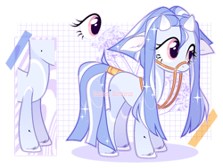 Size: 1024x776 | Tagged: safe, artist:yukiiichi, oc, oc only, earth pony, pony, bridle, female, horns, mare, reins, solo, tack, tail, tail wrap
