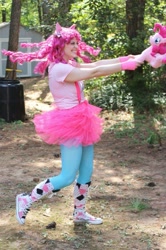 Size: 639x960 | Tagged: safe, artist:shelbeanie, pinkie pie, human, g4, 2014, clothes, cosplay, costume, irl, irl human, photo, plushie