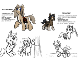 Size: 2002x1500 | Tagged: safe, artist:machacapigeon, oc, oc only, oc:blizzard hearth, oc:permafrost, pony, yakutian horse, colt, female, foal, male, mare, siblings, sketch, sketch dump, snow mare