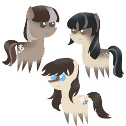 Size: 1024x1024 | Tagged: safe, artist:archooves, oc, oc only, oc:cold shoulder, oc:frosty flakes, oc:winter wonder, pony, yakutian horse, chest fluff, female, pointy ponies, simple background, snow mare, transparent background