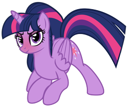 Size: 5412x4574 | Tagged: safe, alternate version, artist:severity-gray, twilight sparkle, alicorn, pony, g4, alternate hairstyle, blushing, eyeliner, eyeshadow, face down ass up, jack-o challenge, looking at you, looking up, makeup, meme, ponytail, raised tail, simple background, solo, tail, transparent background, twilight sparkle (alicorn), vector